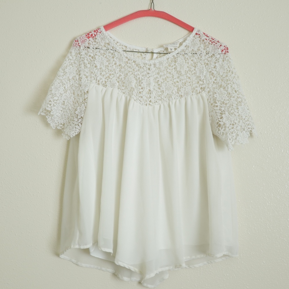 La Hearts Boho Lace Flowy Blouse